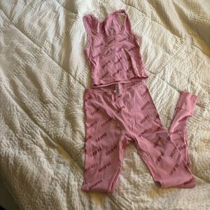 Pink Skims Pajama Set Size Medium